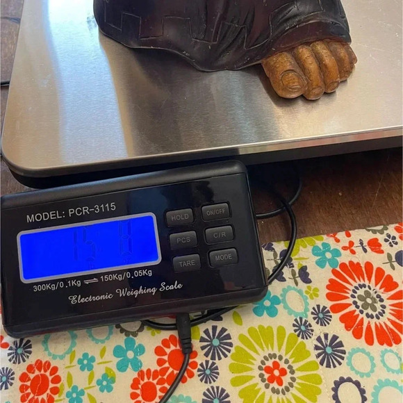 Wooden Hand Carved Monk Table Lamp Aldo Tura for Macabo Italy Midcentury 1950s - Picture 16 of 16